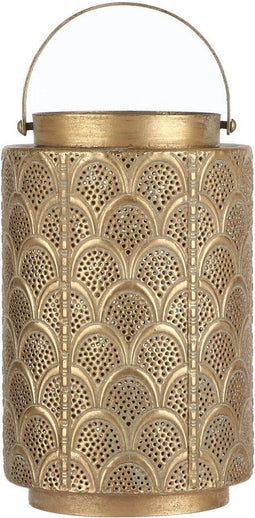 Mica Decorations Viola Lantaarn - 15x15x23 cm - Ijzer - Goud