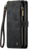 Caseme - Geschikt voor iPhone 14 Pro Max - Vintage 2 in 1 portemonnee hoes - Zwart