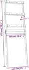 vidaXL - Toiletrek - 63,5x32x179 - cm - massief - grenenhout - honingbruin