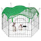 Eugad Buitenren voor Konijnen en Kleine Dieren - 6 Panelen Metaal - Zwart - Diameter 114 cm -