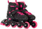 Aventuri Verstelbare Inline Skates - Semi-softboot Skeelers - Verstelbaar Maat 30-33 (S) - Zwart/Roze