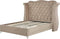 AYETTE - Tweepersoonsbed - Taupe - 180 x 200 cm - Fluweel