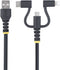 Startech.com RLTCUB1MBK - 3-in-1 USB Oplaadkabel - USB naar Lightning/Micro-USB/Type-C - Zwart