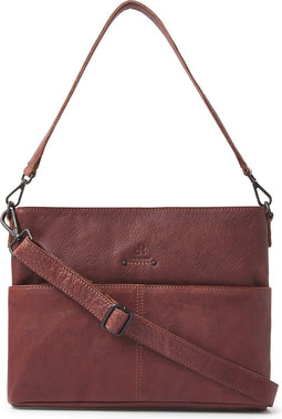 dR Amsterdam Hand Schoudertas | Dames schoudertas | Handstas dames | Crossbody tas dames | Tampa - 933543 Brown