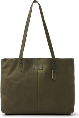 dR Amsterdam Handtas | Dames shopper | Dames schoudertas | Leren shopper | Tampa - 933727 Olive