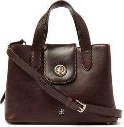 dR Amsterdam Schoudertas | Schoudertas dames | Crossbody tas dames | Handtassen dames | Leren schoudertas | Milan - 283701 Brown