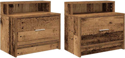 vidaXL - Nachtkastjes - 2 - st - met - lade - 51x31x47 - cm - oud - houtkleurig