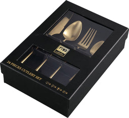 PTMD Delicious Bestek - 27 x 19 x 7,5 cm - 24 stuks - Ijzer - Goud