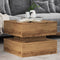 vidaXL - Salontafel - met - LED-verlichting - 50x50x40cm - artisanaal - eikenkleur
