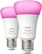 Philips Hue White en Color Ambiance - Slimme LED Lamp - 1100 Lumen Bluetooth (2 stuks)
