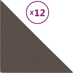 vidaXL - Wandpanelen - 12 - st - 0,54 - m² - 30x30 - cm - stof - taupe