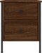 vidaXL - Nachtkastje - 40x42x50 - cm - bewerkt - hout - bruin - eikenkleur