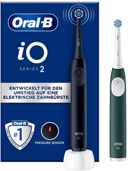 Oral-B iO Series 2 - Elektrische tandenborstel - 3 poetsprogramma's - Zwart & Groen (2 stuks)