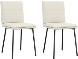 vidaXL - Eetkamerstoelen - 2 - st - fluweel - crèmekleurig
