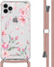 iMoshion iPhone 11 Pro Max - Hoesje met Koord - Verstelbaar Koord - Roze Blossom Watercolor