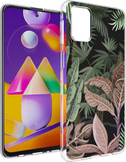 iMoshion Hoesje Geschikt voor Samsung Galaxy M31s Hoesje Siliconen - iMoshion Design hoesje - Groen / Roze / Dark Jungle