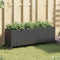 vidaXL - Plantenbak - met - wielen - 3 - potten - 107x32x38 - cm - poly - rattan - zwart