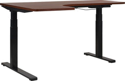 DESTIN - Verstelbaar bureau - Donker/Zwart - Links - 160 cm - MDF