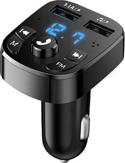 Draadloze Bluetooth Handsfree Carkit Zender - MP3-speler - Dubbele USB-oplader - FM Transmitter voor in de auto