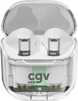 Draadloze Bluetooth-hoofdtelefoon - CGV - URBAN GHOST (wit) - Batterijduur van 30 uur - Aanraakbediening - TWS