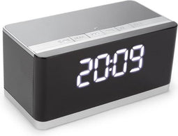 DRAADLOZE MINI HIFI-LUIDSPREKER MET KLOK - AUX + FM + USB + MICRO-SD