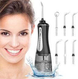 Draadloze Monddouche - Elektrische Tandenreiniger met 4 Modi, 5 Sproeiers en 300ml Reservoir - Draagbaar en Oplaadbaar - Ideaal voor Reizen