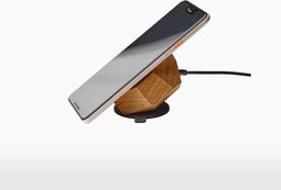 Draadloze Oplader & Telefoon Standaard - Eiken
