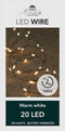 Draadverlichting lichtsnoer met 20 lampjes warm wit op batterij 100 cm - Lichtdraden/lichtsnoeren - kerstverlichting