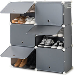 Draagbaar Modulair Schoenenrek InnovaGoods Grijs - 20 paar