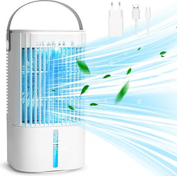 Draagbare Airco, Luchtkoeler, USB-verdampingsventilator - 5-in-1 Persoonlijke Airconditioning