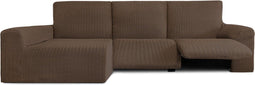 Hoes voor chaise longue met lange armleuning links Eysa JAZ Bruin 180 x 120 x 360 cm