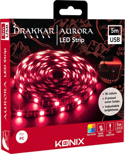 Drakkar - Aurora Led Strip - 5M - afstandsbediening - USB - 16 kleuren - instelbaar
