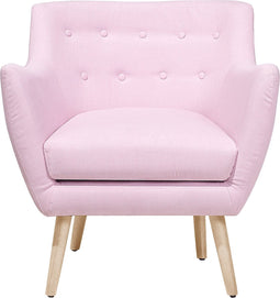 DRAMMEN - Chesterfield fauteuil - Lichtroze - Polyester