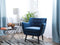DRAMMEN - Fauteuil - Blauw - Fluweel