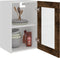 vidaXL - Wandkast - Lyon - 40x31x60 - cm - glas - en - bewerkt - hout - gerookt - eikenkleurig