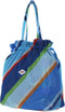 Drawstring Backpack Blue 58 Multi Stripes Blue: OS