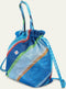 Drawstring Backpack Blue 58 Multi Stripes Blue: OS