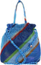 Drawstring Backpack Blue 58 Multi Stripes Blue: OS