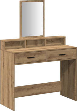 vidaXL - Kaptafel - met - Lades - - - Artisan - Eiken, - 100x41x140 - cm