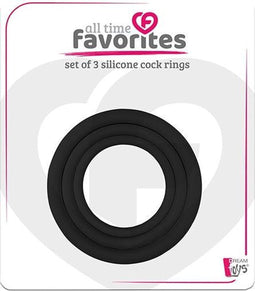 Dream Toys - All Time Favorites set van 3 penisringen in 3 maten - Zwart