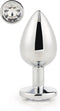 Dream Toys - Aluminium anaalplug met siersteen Large Gleaming Love - Zilver
