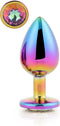 Dream Toys - Aluminium anaalplug met siersteen Large Gleaming Love - Multi color