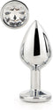 Dream Toys - Aluminium anaalplug met siersteen Large Gleaming Love - Zilver