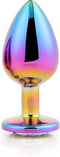 Dream Toys - Aluminium anaalplug met siersteen Large Gleaming Love - Multi color