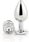 Dream Toys - Aluminium anaalplug met siersteen Large Gleaming Love - Zilver