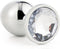 Dream Toys - Aluminium anaalplug met siersteen Large Gleaming Love - Zilver