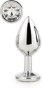 Dream Toys - Aluminium anaalplug met siersteen Medium Gleaming Love - Zilver