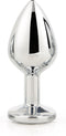 Dream Toys - Aluminium anaalplug met siersteen Medium Gleaming Love - Zilver