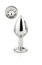 Dream Toys - Aluminium anaalplug met siersteen Medium Gleaming Love - Zilver