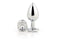 Dream Toys - Aluminium anaalplug met siersteen Medium Gleaming Love - Zilver
